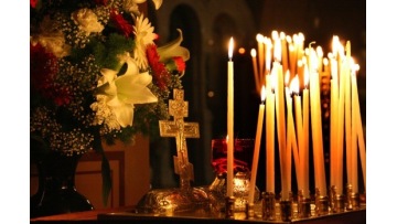 Orthodox candles burning