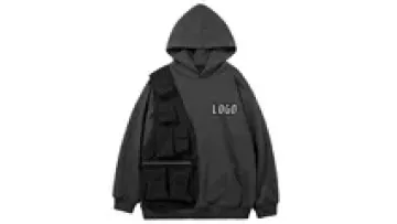 Custom Design Embroidery Print Multi-pockets Patchwork Pullover Fleece Men's Hoodie Retro Oversized Hooded Sweatshirt1