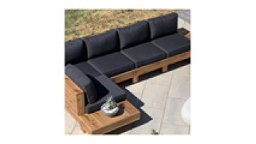 Best Price Waterproof Furniture with Cushions Living Room Balcony Patio Hotel Teak Wood Sectional Garden Outdoor Sofa1