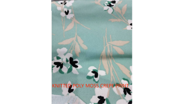 knitted polyester spandex crepe printed fabric