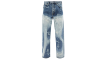 Plus Size Soft Digital Print Flare Jeans Mens Streetwear White Jean Pants for Men1