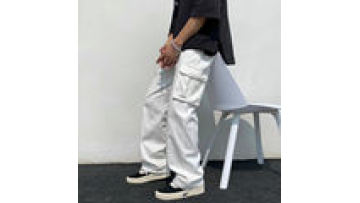 Custom Casual Pants Men's Fashion Loose Straight Wide Leg Pants Men Streetwear Hip-hop Pocket Cargo Pants Mens Trousers1