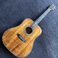 Custom 41" KOA Wood Top Real Abalone Inlay Mahogany Neck Bone Nut Saddle Acoustic Guitar
