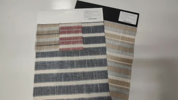 Hot Selling Fabric Textile Raw Material Stripe Polyester/Cotton  Flax Linen Clothing Fabric For Garments1