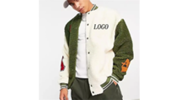 High Quality Mens Bomber Fleece Army Green Jacket Men Embroidery Jackets1