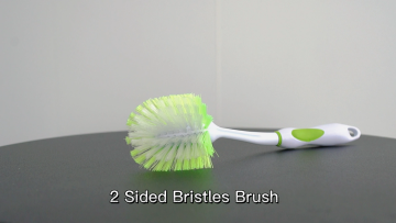 Topwill Dish Washing Scrubber Vegetable Brush 2 Sided Bristles Long Handle With Rubber Grip For Kitchen and Bath Cleaning1