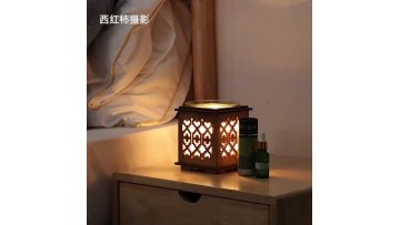 Wooden Essential Oil Burner, Scented Wax Melt Burner with Candle Holder, Aromatherapy Aroma Burner Oil Diffuser1