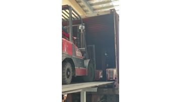 Loading in progress via forklift platform