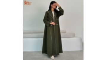 Eid Abaya Dubai Button Long Sleeve Open Abaya Muslim Dress Dubai Turkey Islamic Clothing Cardigan Long Robe1