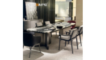 LOU Custom Italian Long Table Simple Home Furniture Marble Kitchen Table and Chairs Sets Modern Design Luxury Dining Table Set1