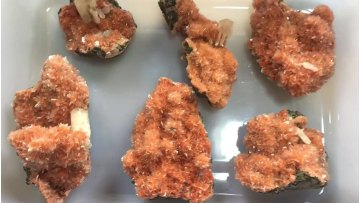 Natural Orange Indian Apophyllite and Stilbite Zeolite Cluster Crystal Mineral Specimens1