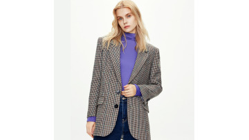 Ladies Vintage Plaid Blazer Suit