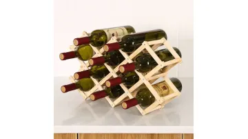 Foldable Wooden Wine Bottle Holder Rack for Home Bar Display Stand1