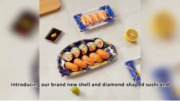 Blue Shellfish Sushi Box