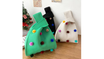 Cute Candy Color Plush Tote Bag with Knitted T-Shirt Yarn Crochet1