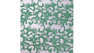 Poly mesh with stitch embroidery fabric green lace embroidery fabric for women's dress1