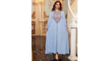 Eid Embroidery Elegant Kaftan Muslim Dress Ramadan Clothing Islamic Women Abaya Gown1