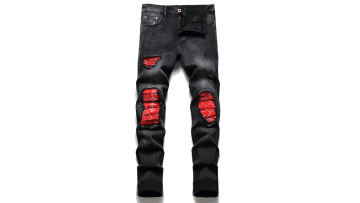 Men's Stretchy Ripped Skinny Biker Jeans Destroyed Slim Fit Pants Mens Elastic Waist Pants Men Jogger Clothes Jeans1