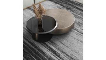 Modern Simple Round Edges Design Tempered Glass Carbon Steel Bottom Stainless Steel Base Simplicity Coffee Table1