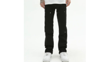 Jeans Custom Pants Mens Fashion Straight Wholesale Wide Leg Stretch Loose Mens Black Flare Carpenter Jean1
