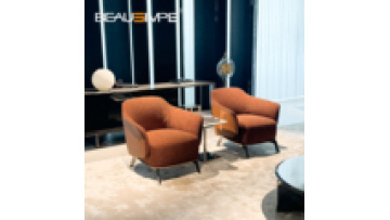 Minimalist style leslie single modern high quality leather fabric home furniture villa living room bedroom balcony leisure chair1
