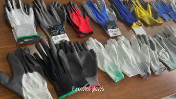 Wholesale PU Polyurethane coated with 13g polyester knitted work Gloves1
