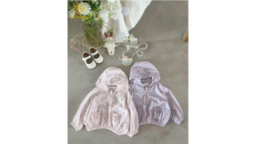 Cute Girl Hooded Printed Lightweight Coat