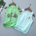 2020 Summer Children's Cotton Vest Bamboo Tank Top For Boys Cartoon Printed Boys Undershirt Teenager Underwear Clothing 2-12T