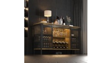 iron work wholesale Custom Living Room Cabinet Shelves European Style Wall Mounted  bar supermarket Display Storage wine rack1
