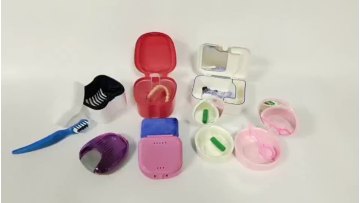 Square /Round Shape Wholesale Plastic White Ventilation Holes Orthodontic Dental Retainer Box Case With Mirror1