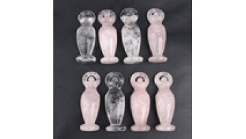 High Quality  Crystal Stone Handmade  Female Model Statue Healing Rose Quartz Crystal Goddess1