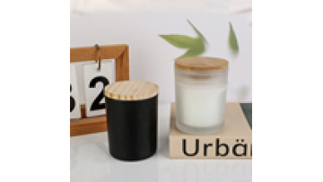 Mini Large 7oz 11oz 15oz Amber Black Frost Matte Clear Glossy Reusable Empty Glass Candle Jars with Wooden Lids1
