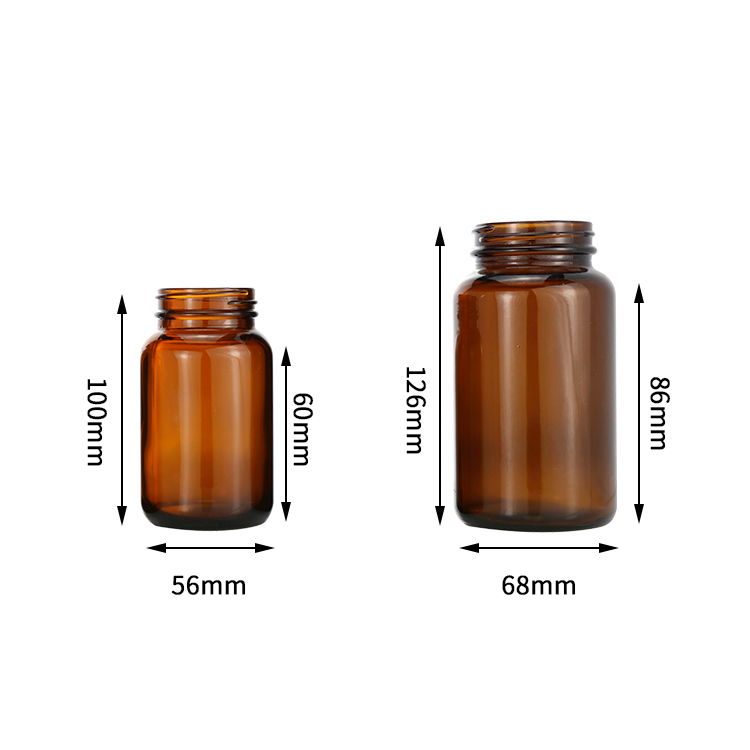 Amber capsule Glass Bottle