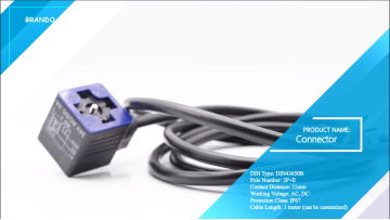 IP67 Waterproof DIN43650B 2P+E Molded Cable Soleno