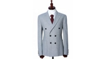 Men's High Quality Woolen Double Breasted Slim Fit Business Suit High Button Decoration Thin Thickness1