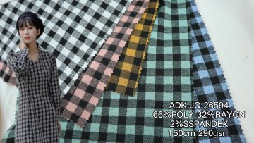 Shaoxing Factory High Quality  66% Poly 32% Rayon 2% Spandex Jacquard Fabric  For Garments1