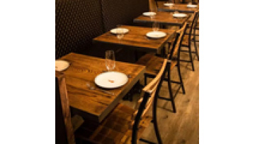 High quality new fashion commercial modern furniture  wooden  cafe metal and wood restaurant dining kitchen table1