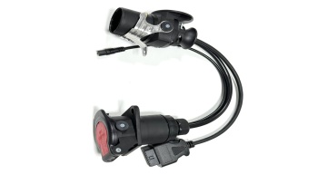 Truck Trailer 7Pin Male & Female Socket to OBD2 Diagnostic Adapter Cable with DC Power Plug