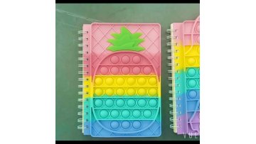 Amazon hot sale children back to school Stress Relief unicorn fidget toys binder notebook rainbow push pop bubble memo1