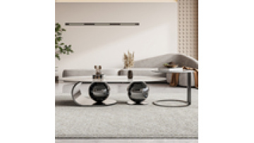 Living room furniture sintered stone modern gold coffee table  stainless steel coffee table center table for office1