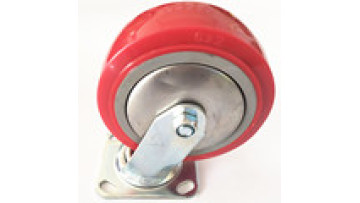 2.5/3/4/5 inch industrial casters cast iron red PU rotary locking trolley stroller casters1