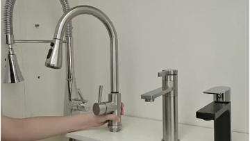Touchless Pull Down Brushed Gold Kitchen Faucets