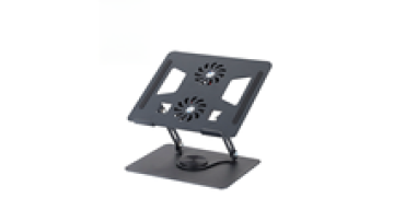 Metal 360 Degree Rotating Height Adjustable Laptop Stand Portable Laptop Riser Holder Laptop Cooling Stand with Double Fans1