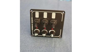Carbon Fiber Push Button Switch Panel 12V 20A w/ Red LED For RV Boat Yacht IP661