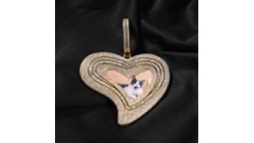 Fashionable DIY Diamond Heart-Shaped Pendant Necklace with Custom Picture1