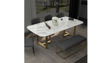 Modern hd designs dining tables stainless steel legs white marble top laminated 10 seater dining table1