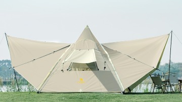 Camel 5-6 Person Pyramid Tent Outdoor Rainproof UPF50+ Sunscreen Folding Indian Family Camping Tent Wholesale Automatic Tents1