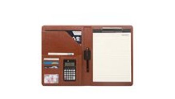A4 PU Leather Conference Folder: Business Portfolio Padfolio with Calculator1
