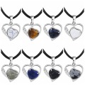 Howlite Love Heart Birthstone Pendant Gemstone Necklaces for Women