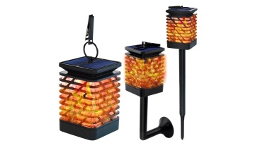 Factory Outdoor Hanging Flickering Dancing Flame Decoration Solar Light Waterproof Ip54 Led Garden Security Lighting1